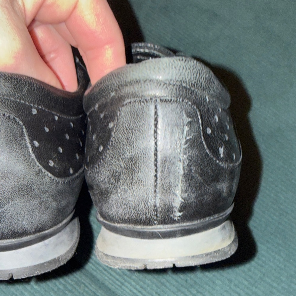 Prada women's Black Leather Slip on sneakers authentic EU size 35 - Picture 7 of 10